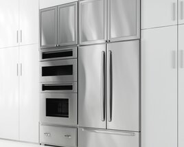 Modern Stainless Steel Refrigerator 02 Modello 3D