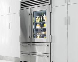 Modern Refrigerator with Food Display 3D模型