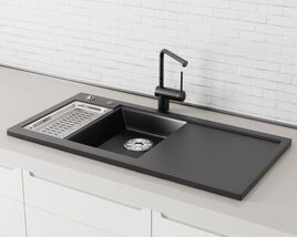 Modern Black Kitchen Sink 3D модель