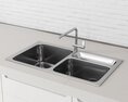 Stainless Steel Double Sink 3D 모델 