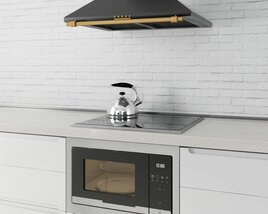 Stainless Steel Kettle on Stove 3D 모델 