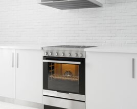 Modern Stainless Steel Kitchen Oven 3D 모델 