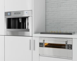 Modern Dishwasher and Oven Modello 3D