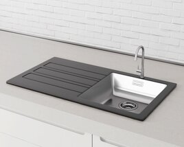 Modern Integrated Sink and Drainer Modello 3D