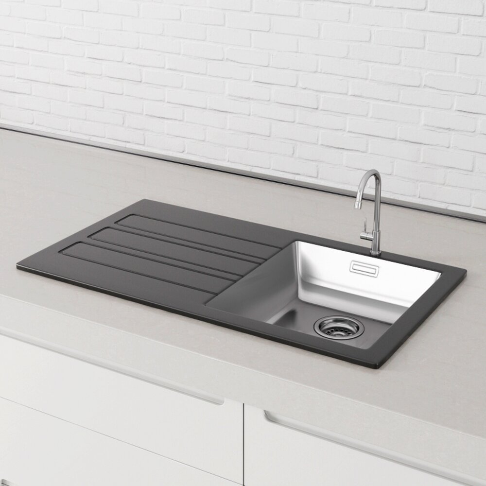 Modern Integrated Sink and Drainer 3D-Modell