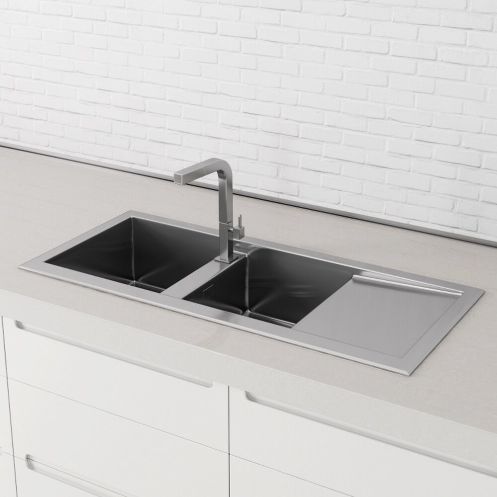 Modern Kitchen Sink and Faucet 3D-Modell