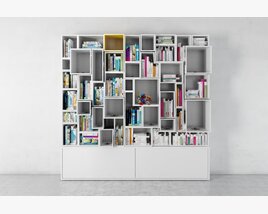 Modern Bookshelf Mosaic Modello 3D