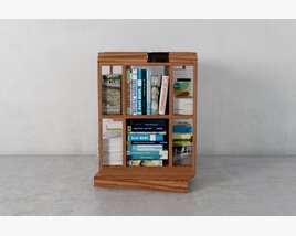 Wooden Book Display Stand Modello 3D