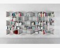 Wavy Modular Bookshelf Modello 3D
