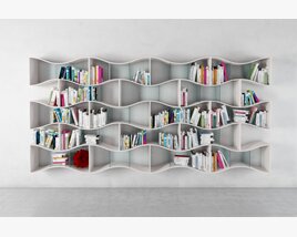 Wavy Modular Bookshelf Modèle 3D