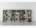 Modern Bookshelf with Decorations 3Dモデル