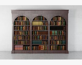 Elegant Wooden Classic Bookshelf 3D модель