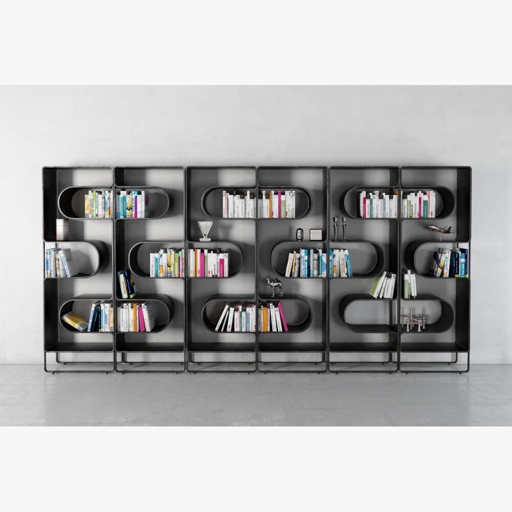 Modern Modular Bookshelf 3Dモデル