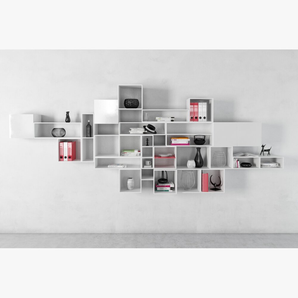 Modern Geometric Wall Shelf Modelo 3d