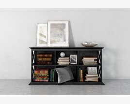 Modern Bookshelf with Decor Modello 3D