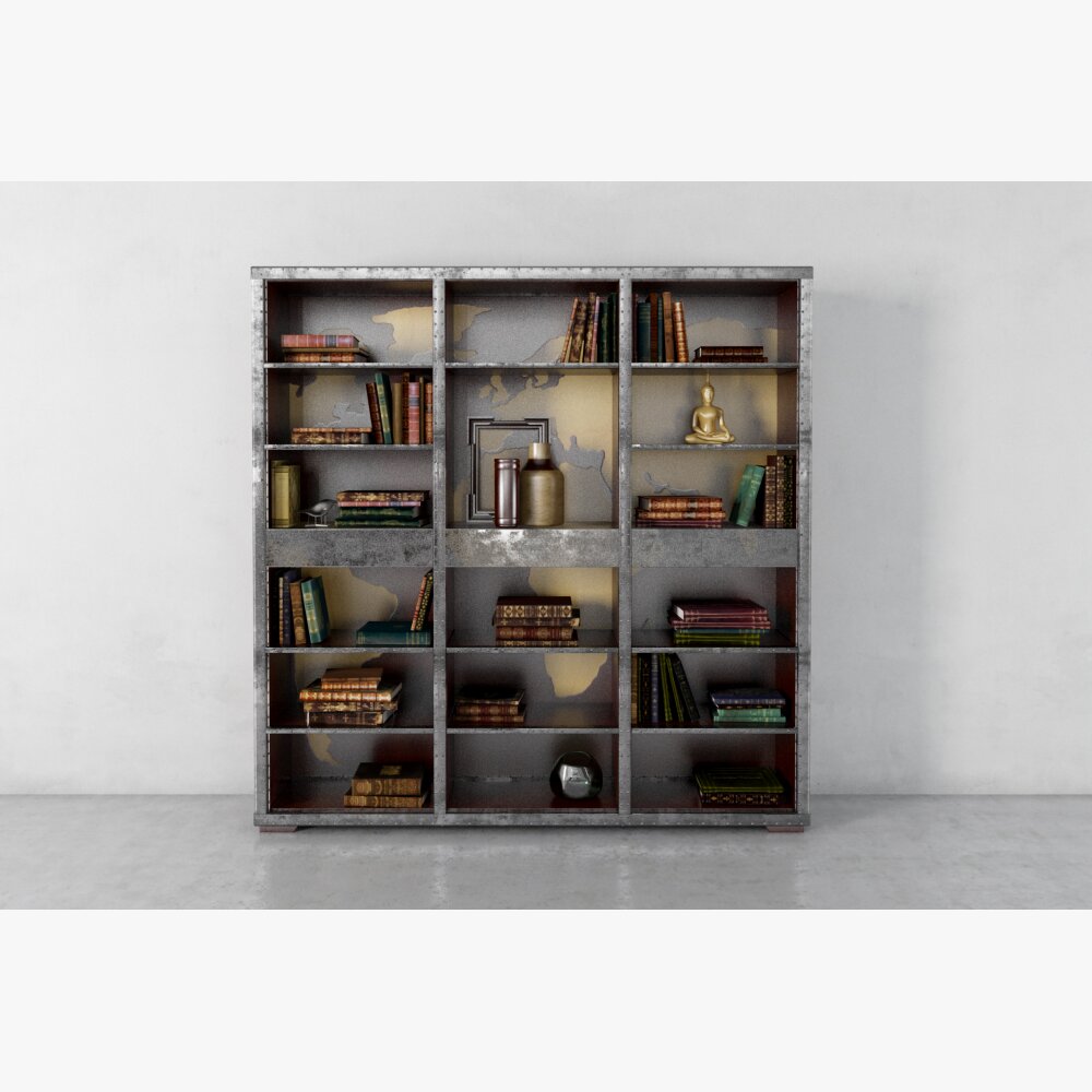 Industrial-Style Shelving Unit 3D 모델 