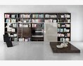 Modern Bookshelf Display with TV and Ladder 3D-Modell
