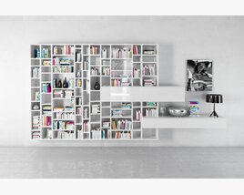 Modern Wall-Mounted Bookshelf 3D 모델 