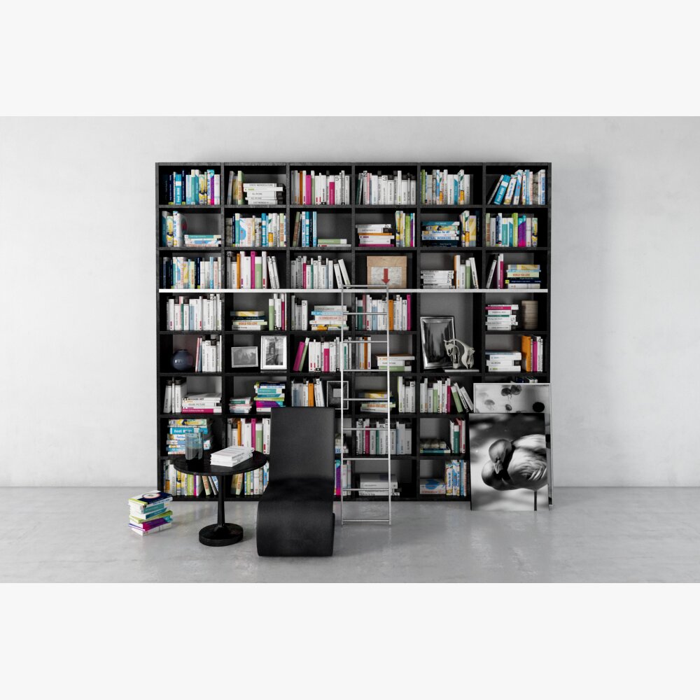 Large Modern Bookshelf Display Modello 3D