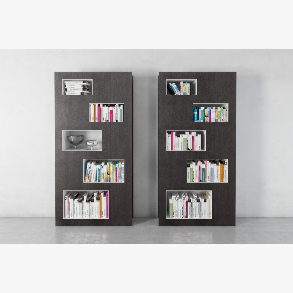 Modern Unusual Bookshelves 3d model