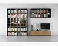 Modern Bookshelf and TV Unit Modelo 3D