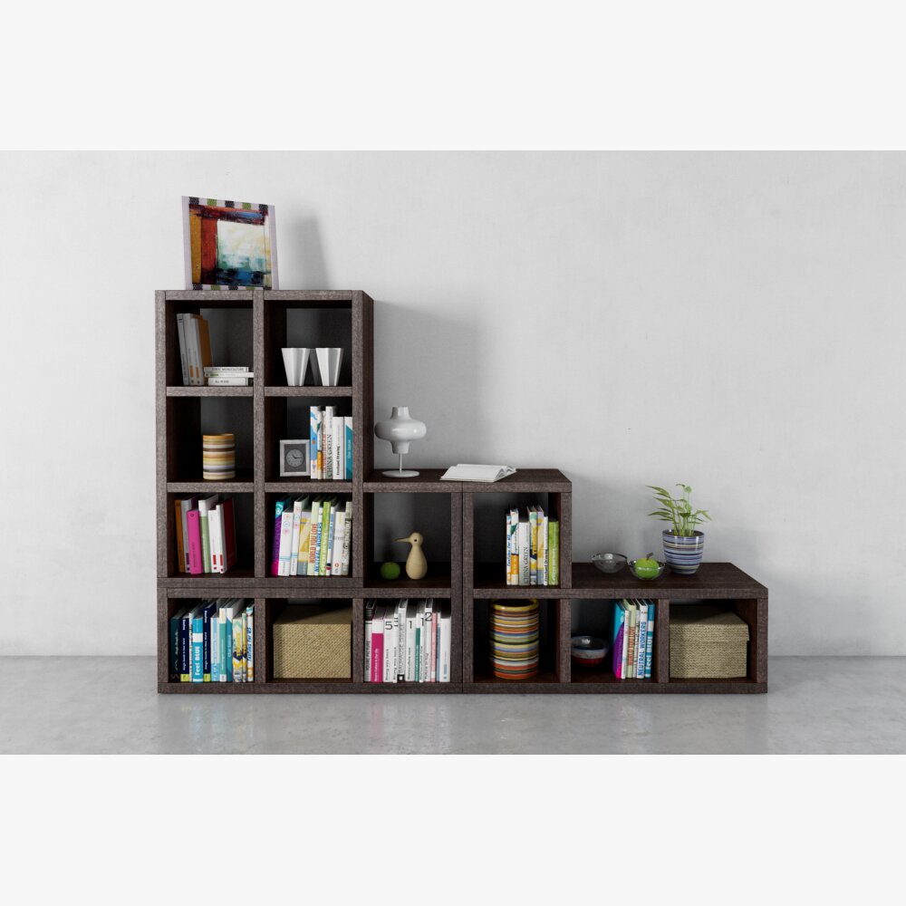 Modern Bookshelf Display Modello 3D