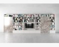 Modern Bookshelf with Integrated TV Unit Modello 3D