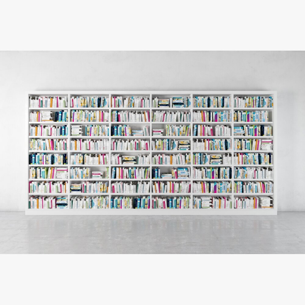 Expansive Bookshelf Library 3d model