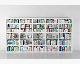 Modern White Bookshelf Display Modelo 3D