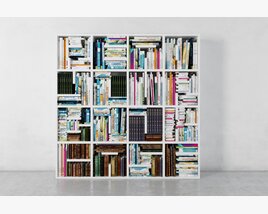 Modern Bookshelf with Assorted Books 3Dモデル