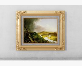 River Through the Countryside Painting 3D модель