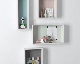 Contemporary Wall Shelves Decor 3D 모델 