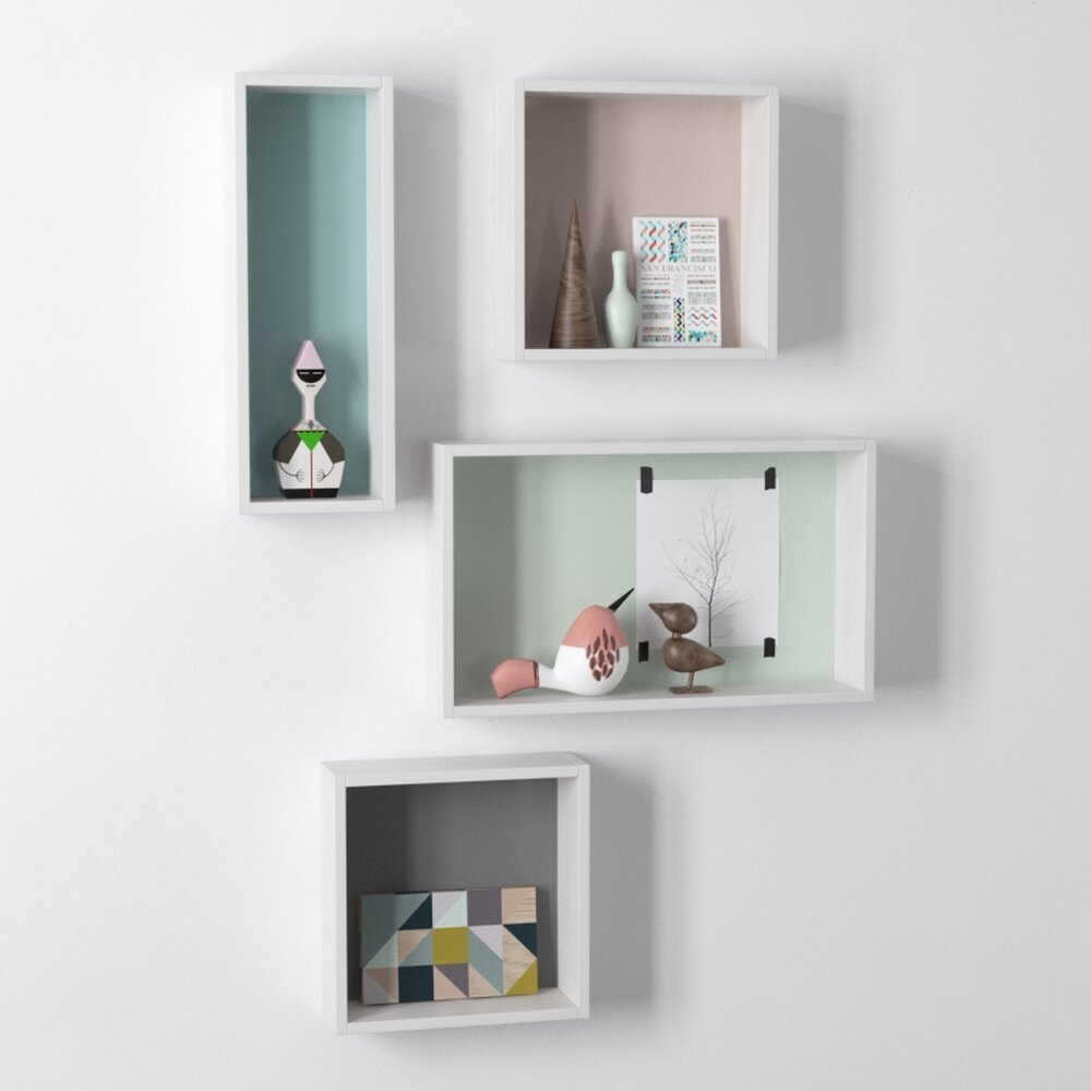 Contemporary Wall Shelves Decor 3D 모델 