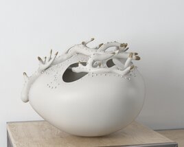 Sculpted Porcelain Vessel 3D model