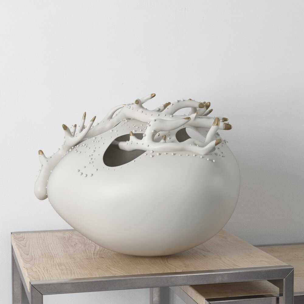 Sculpted Porcelain Vessel Modèle 3d