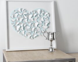 Butterfly Heart Wall Art Modello 3D