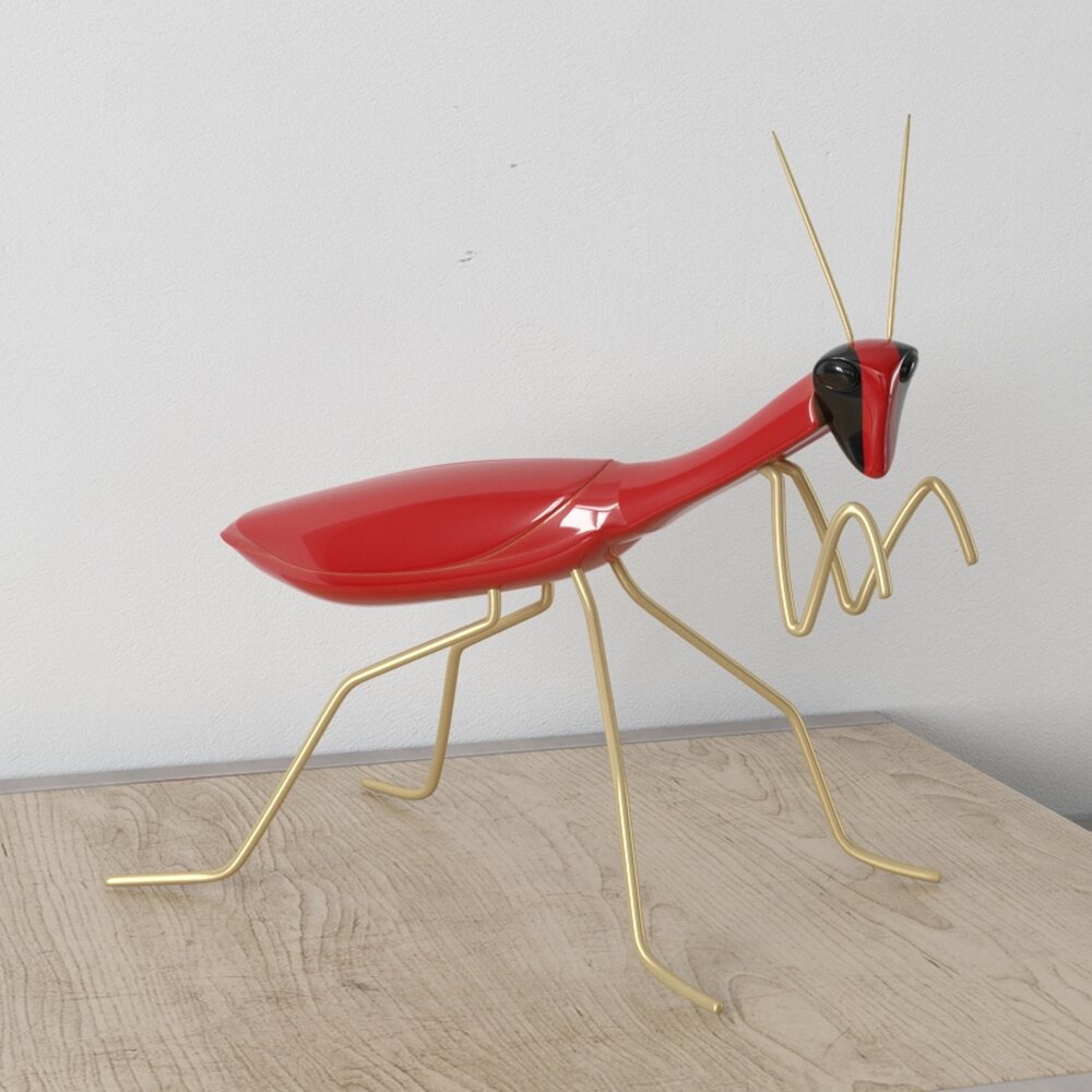 Abstract Praying Mantis Sculpture 3D-Modell