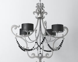 Elegant Black and White Chandelier 3D model