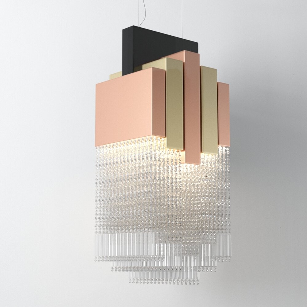 Modern Abstract Crystal Chandelier Modelo 3D