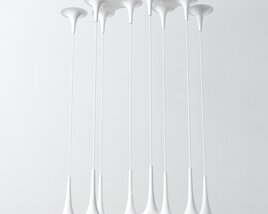 Elegant White Candlesticks Chandelier Modello 3D