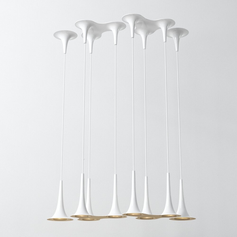 Elegant White Candlesticks Chandelier 3D 모델 