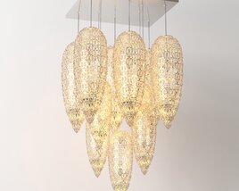 Elegant Gold Crystal Chandelier Modèle 3D