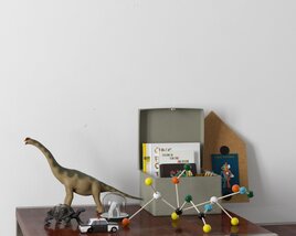 Dinosaur and Atom Model 3D модель