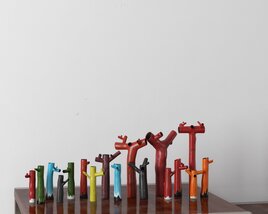 Colorful Branch Sculptures 3D model