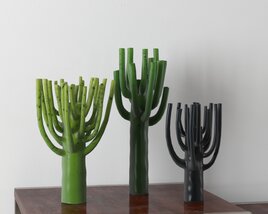 Cactus-Inspired Candle Holders Modelo 3D