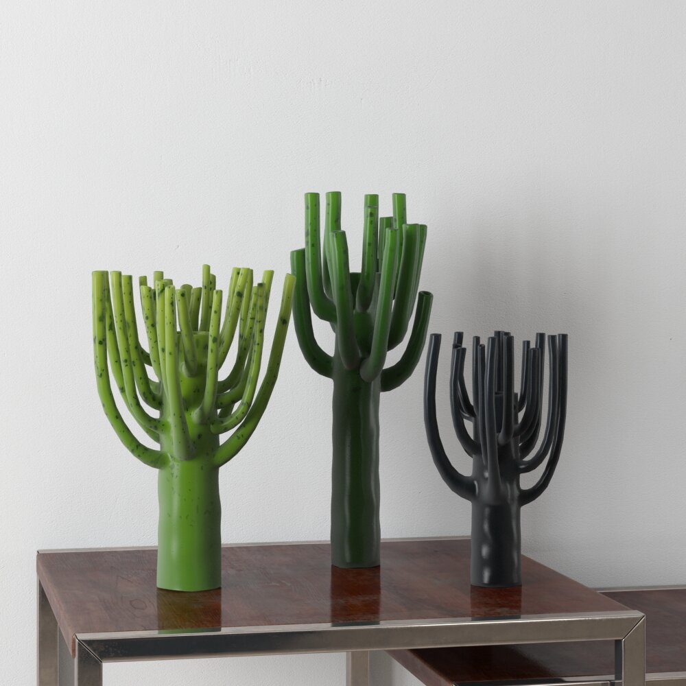 Cactus-Inspired Candle Holders 3d model