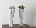 Contemporary Vase Duo with Twigs 3D-Modell