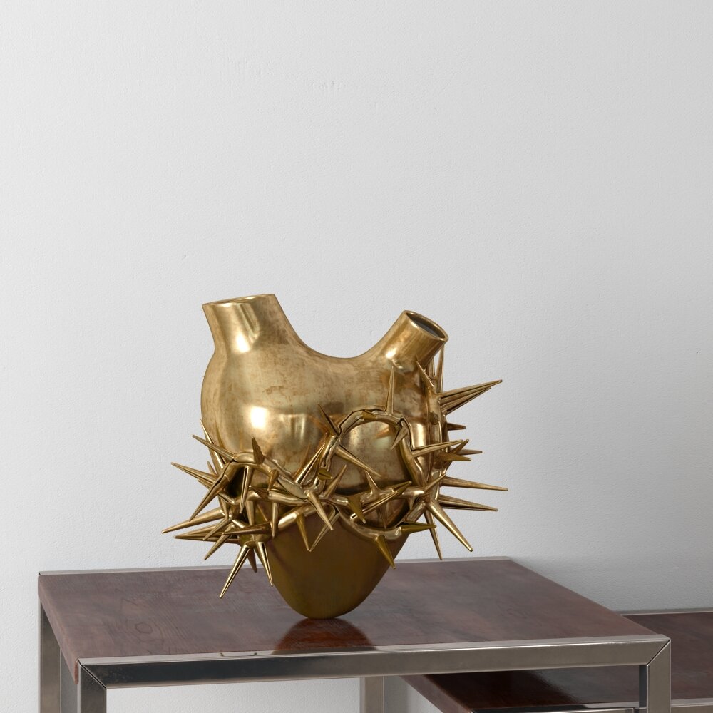 Golden Spiked Vase Modèle 3d