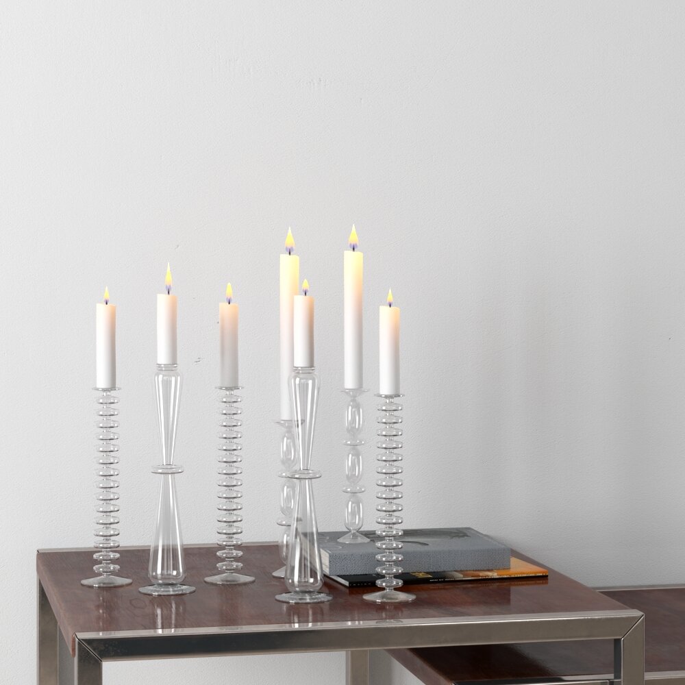 Elegant Spiral Candle Holders Modello 3D