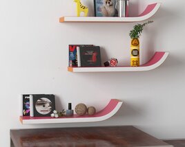 Wall-Mounted Curved Shelves Modelo 3D